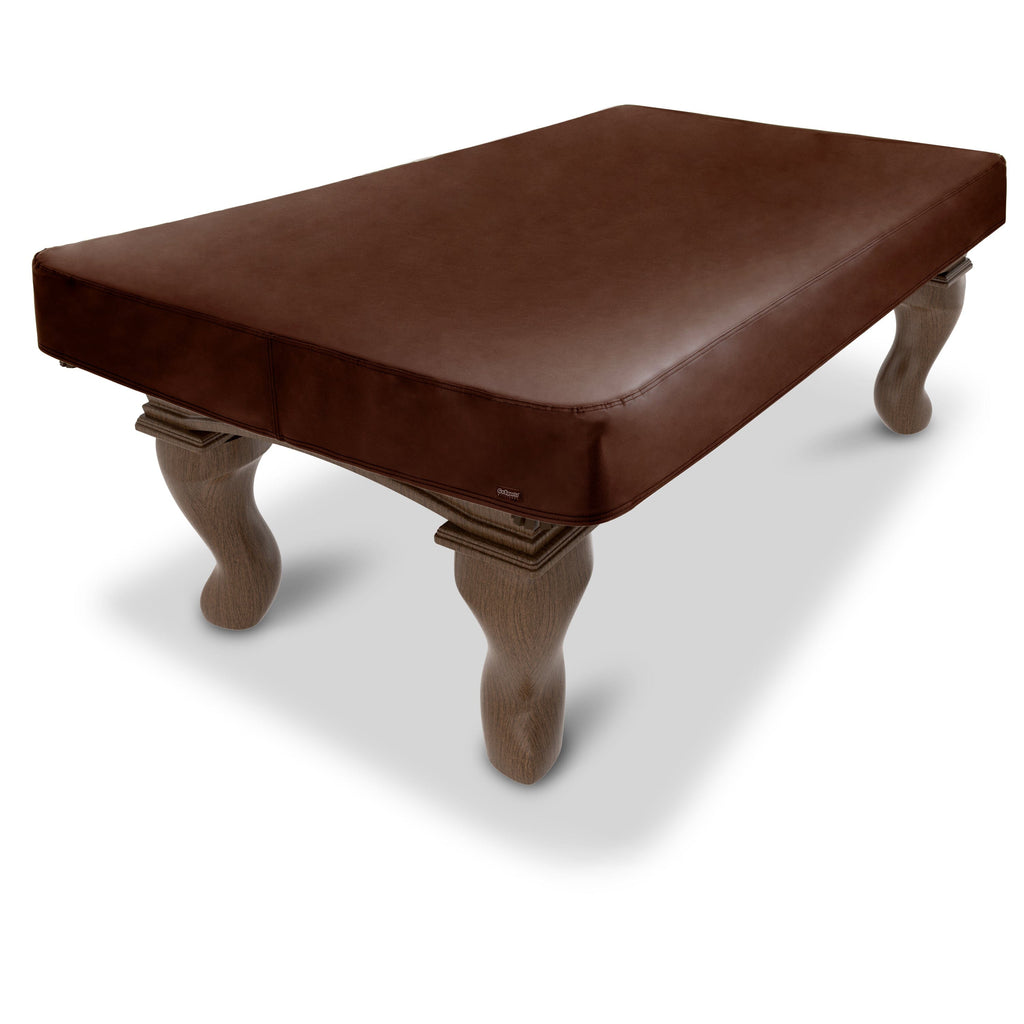 a brown ottoman ottoman with wooden legs