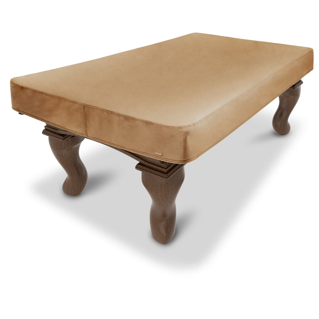 a brown ottoman ottoman with a leather cover