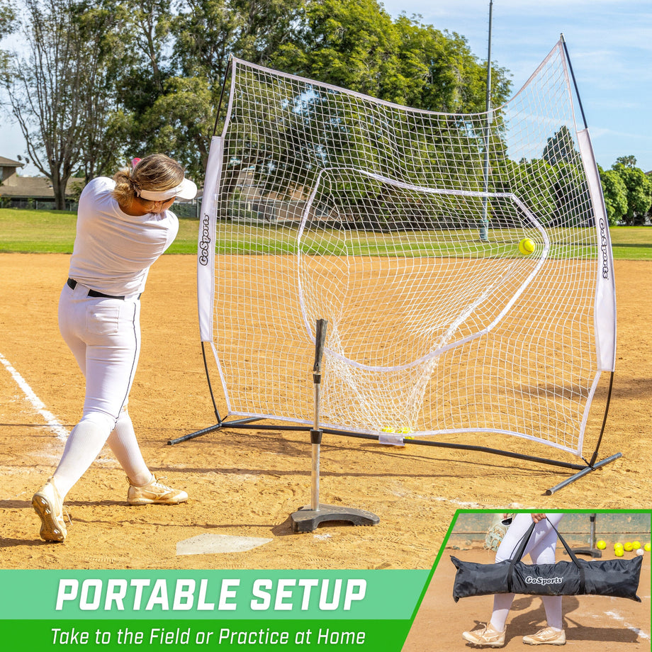 7 Ft. x7 Ft. Hit Pitch Training good Net for Baseball and Softball, Yellow