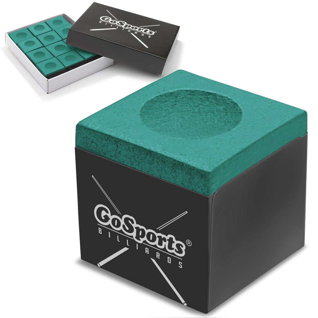 GoSports Premium Pool Cue Chalk Cube - 12 Pack GoSports Green 