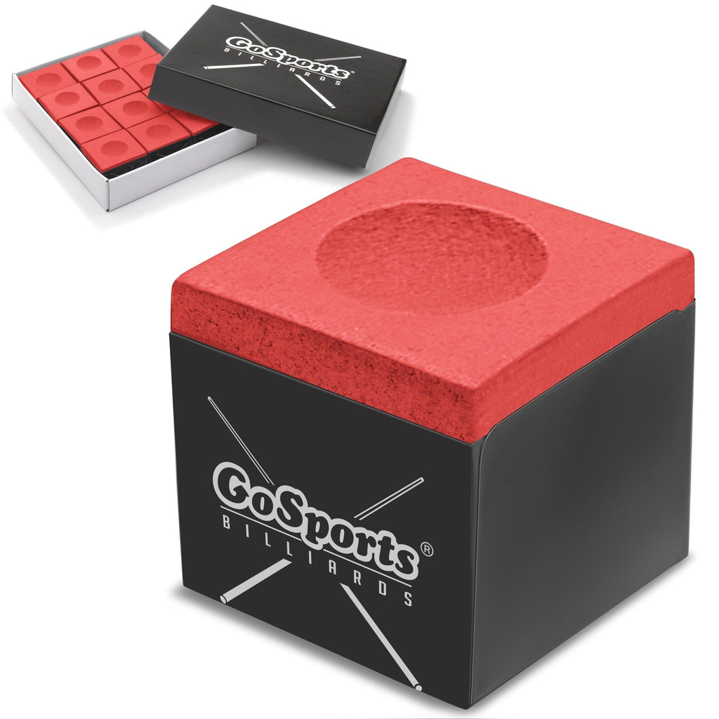 GoSports Premium Pool Cue Chalk Cube - 12 Pack GoSports Red 