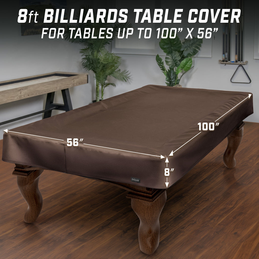 a table with a brown cover on it