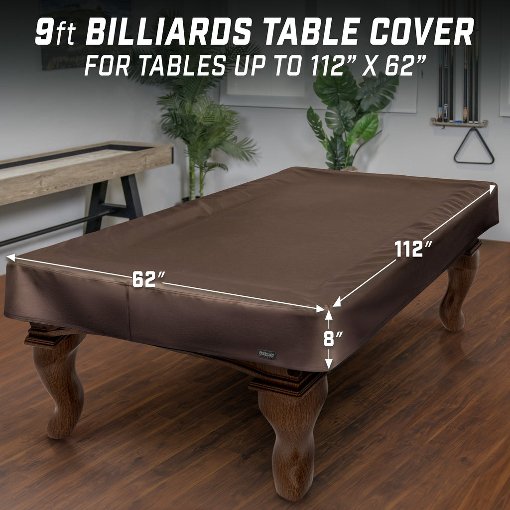 a table with a brown cover on it