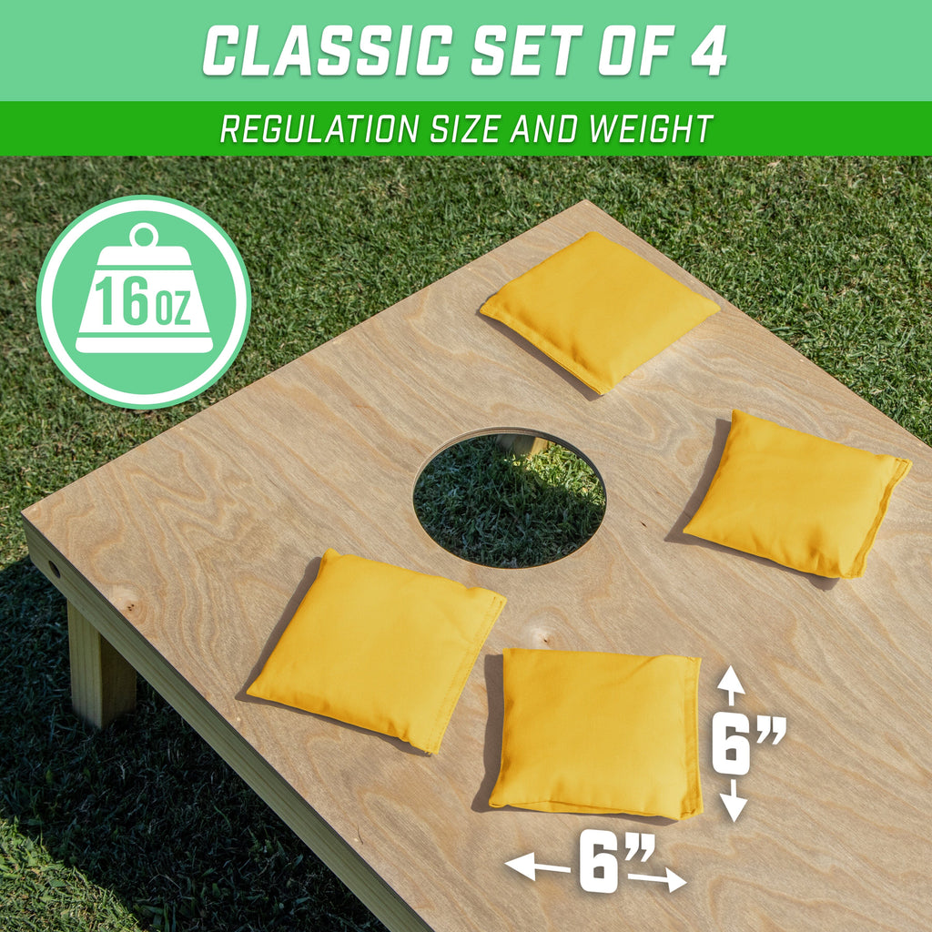 GoSports Cornhole Bean Bags Set of 4 - Regulation All Weather - Classic Yellow Cornhole GoSports 