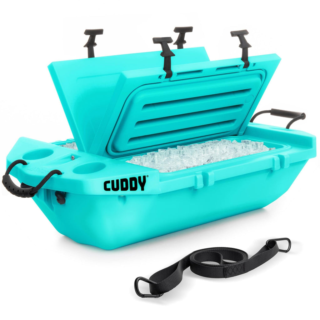 Cuddy Floating Cooler and Dry Storage Vessel - 40QT - Amphibious Hard Shell Design GoSports Seafoam 