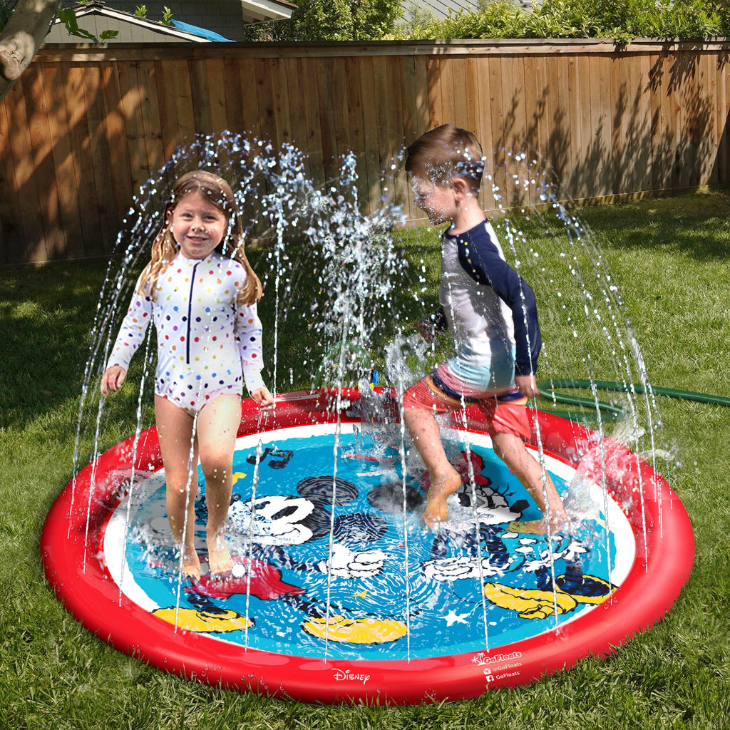 Disney Mickey and Minnie Kids Water Splash Pad Mat and Sprinkler Pool Toy GoSports 