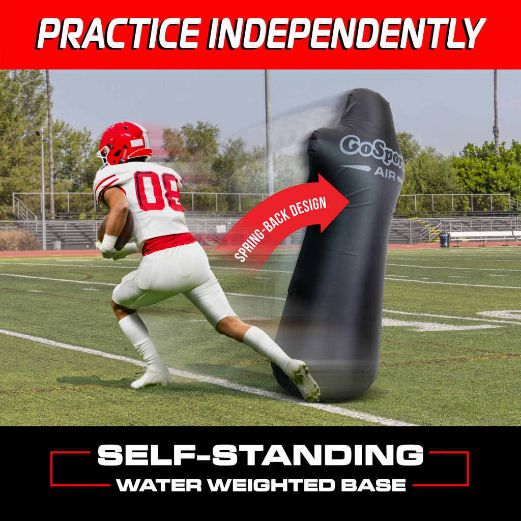 GoSports Football Blocking and Tackling Dummy with Water Weighted Base - Football Training Equipment for Practice - 6 ft Tall Inflatable GoSports 