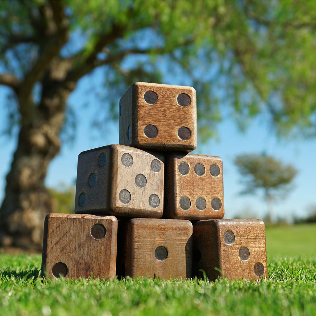 GoSports Giant 3.5" Wooden Playing Dice Set - Dark Brown Giant Dice GoSports 