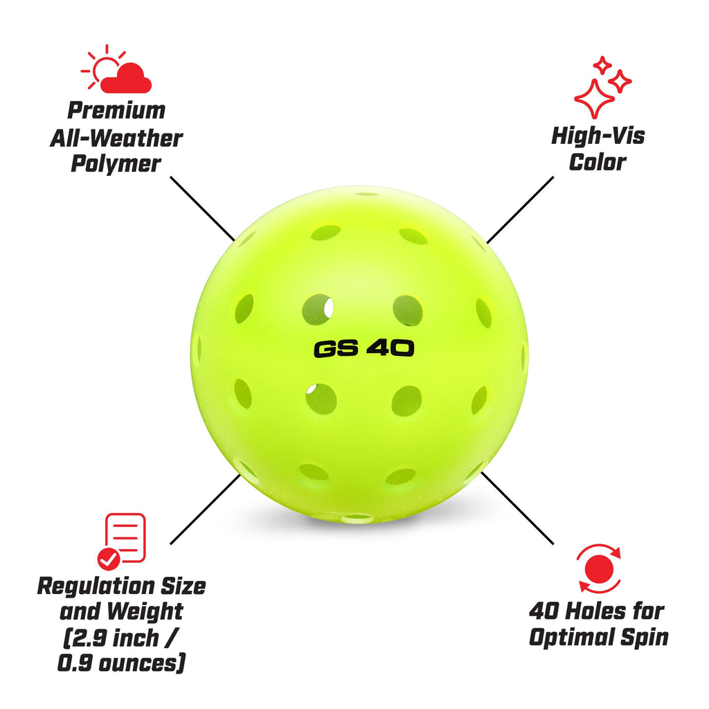 GoSports GS 40 Pickleball Balls - 4 Pack of Regulation USAPA Pickleballs GoSports 