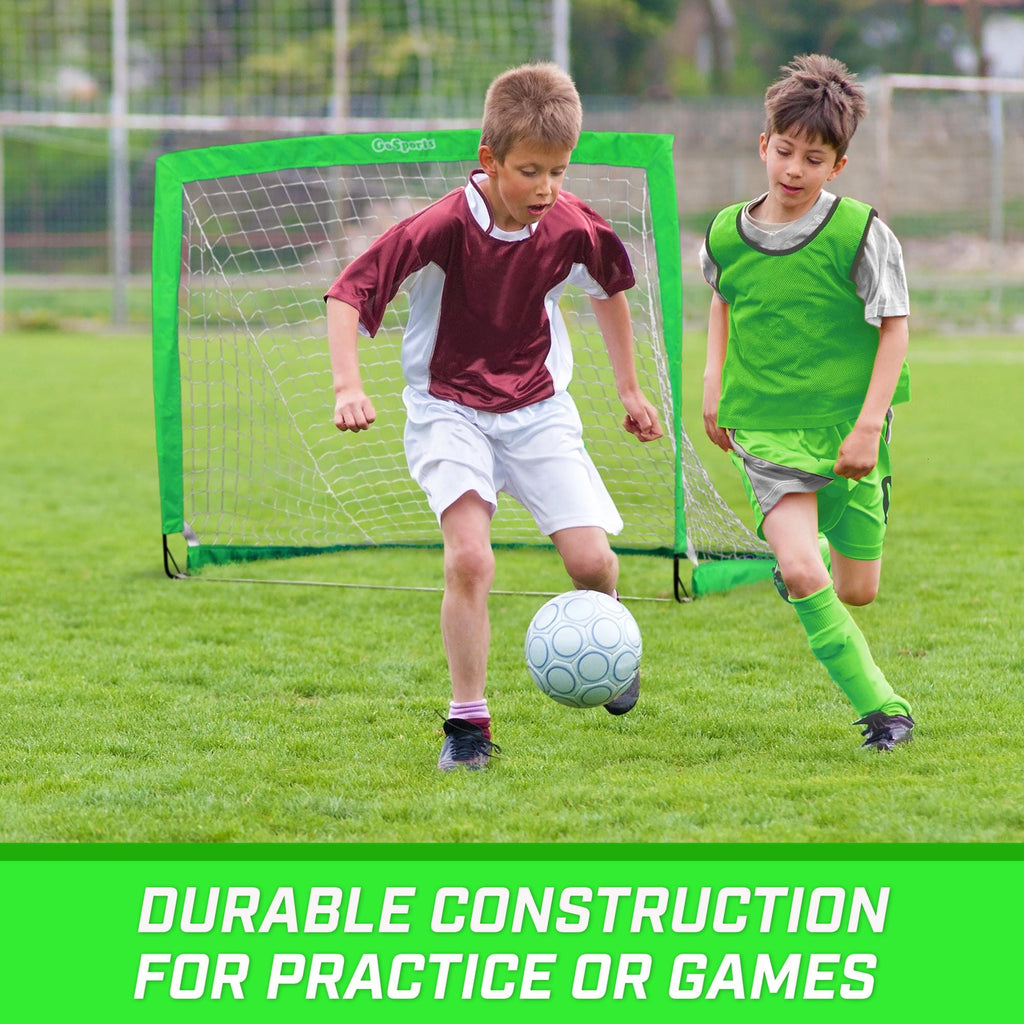 two boys playing soccer on a field with the words, ' duple construction for practice games '