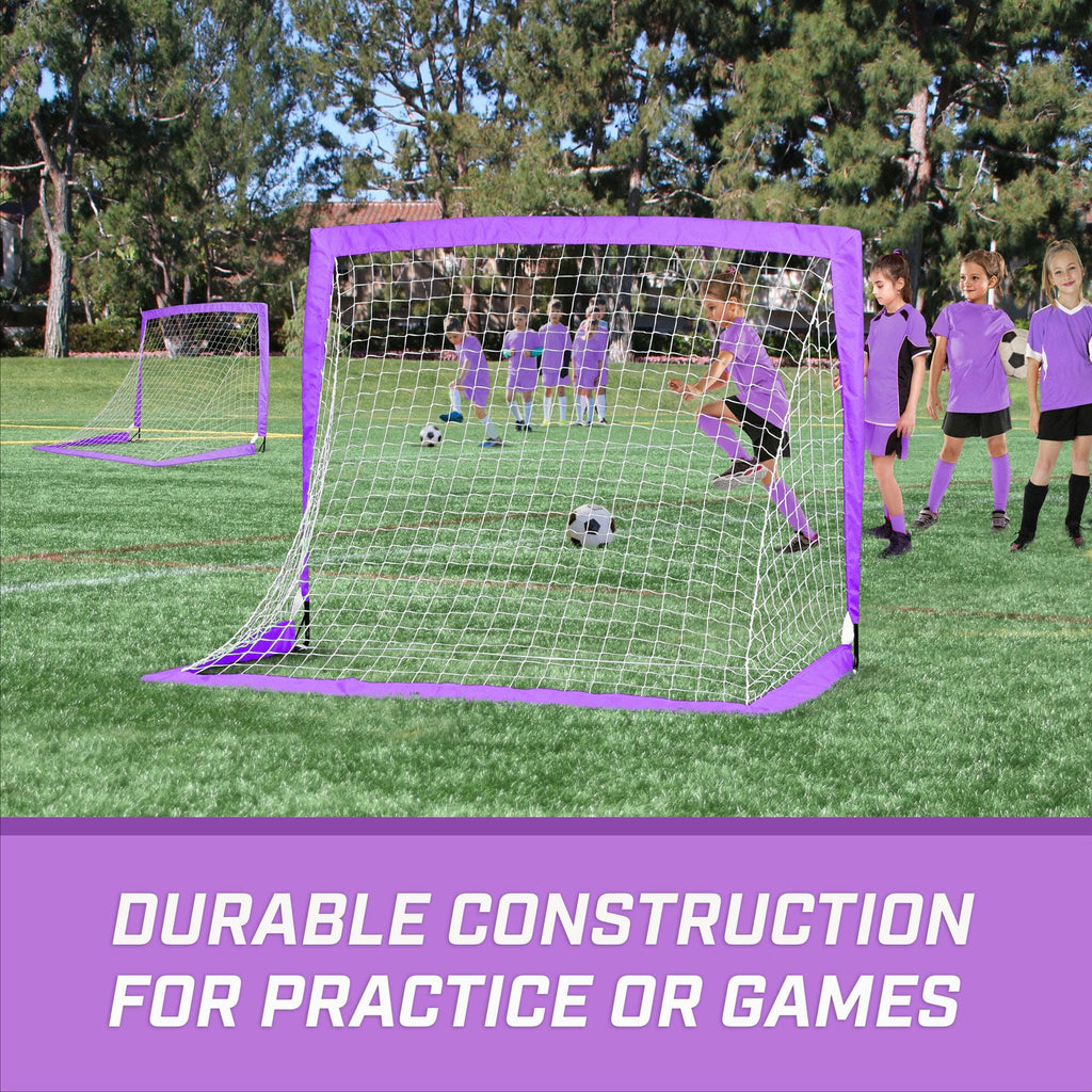 a soccer goal with the words, ' drabcontion practice games '