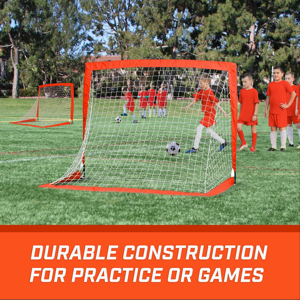 GoSports Team Tone 4 ft x 3 ft Portable Soccer Goals for Kids - Set of 2 Pop Up Nets for Backyard - Red GoSports 