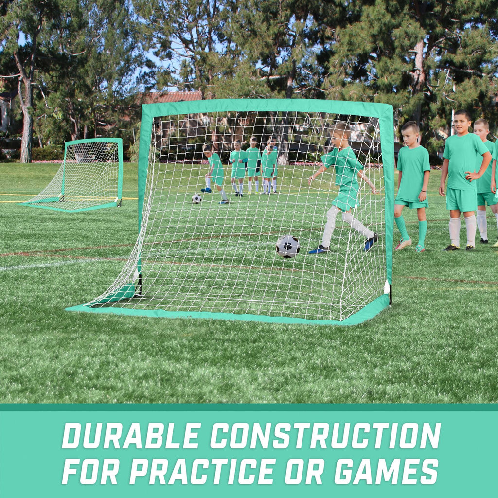 a soccer goal with the words, ' drib construction for practice '