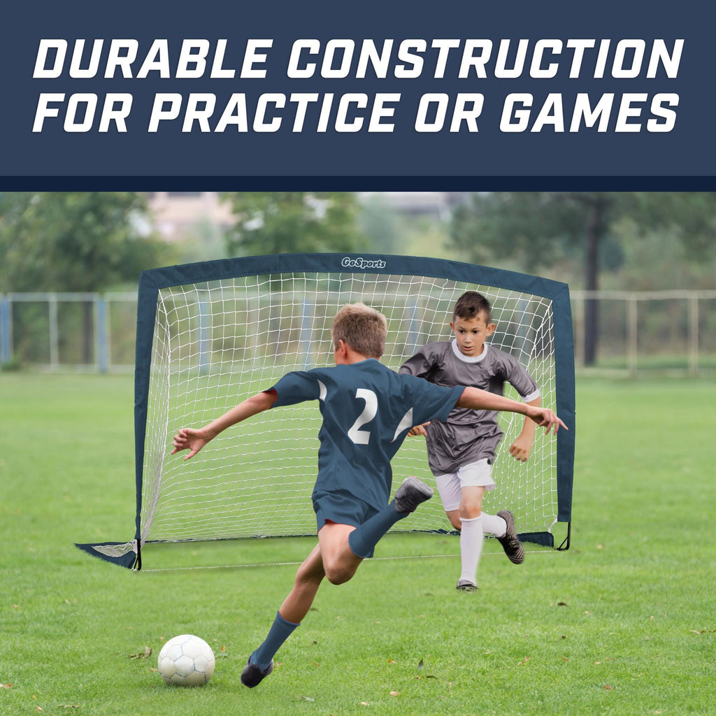 a boy kicking a soccer ball with the text, ' how to build a soccer goal '