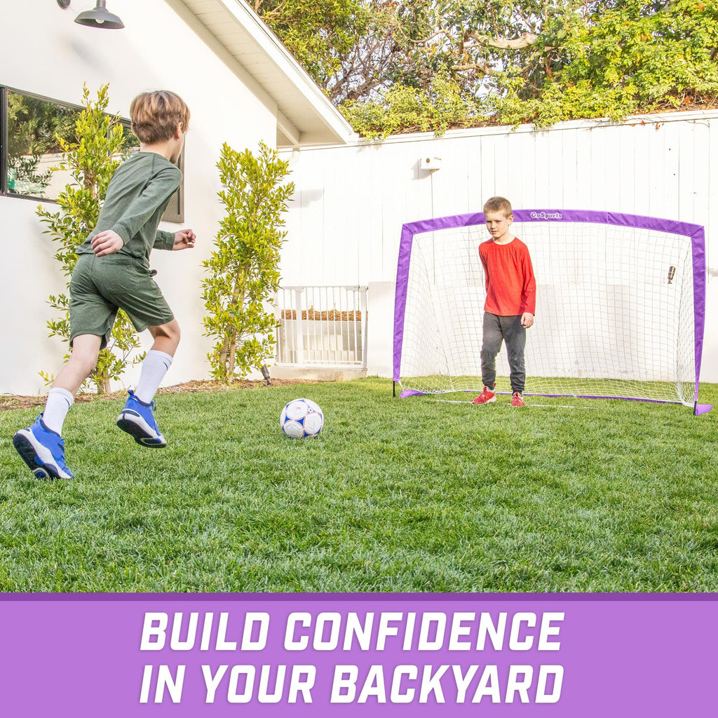 GoSports Team Tone 6 ft x 4 ft Portable Soccer Goal for Kids - Pop Up Net for Backyard - Purple GoSports 
