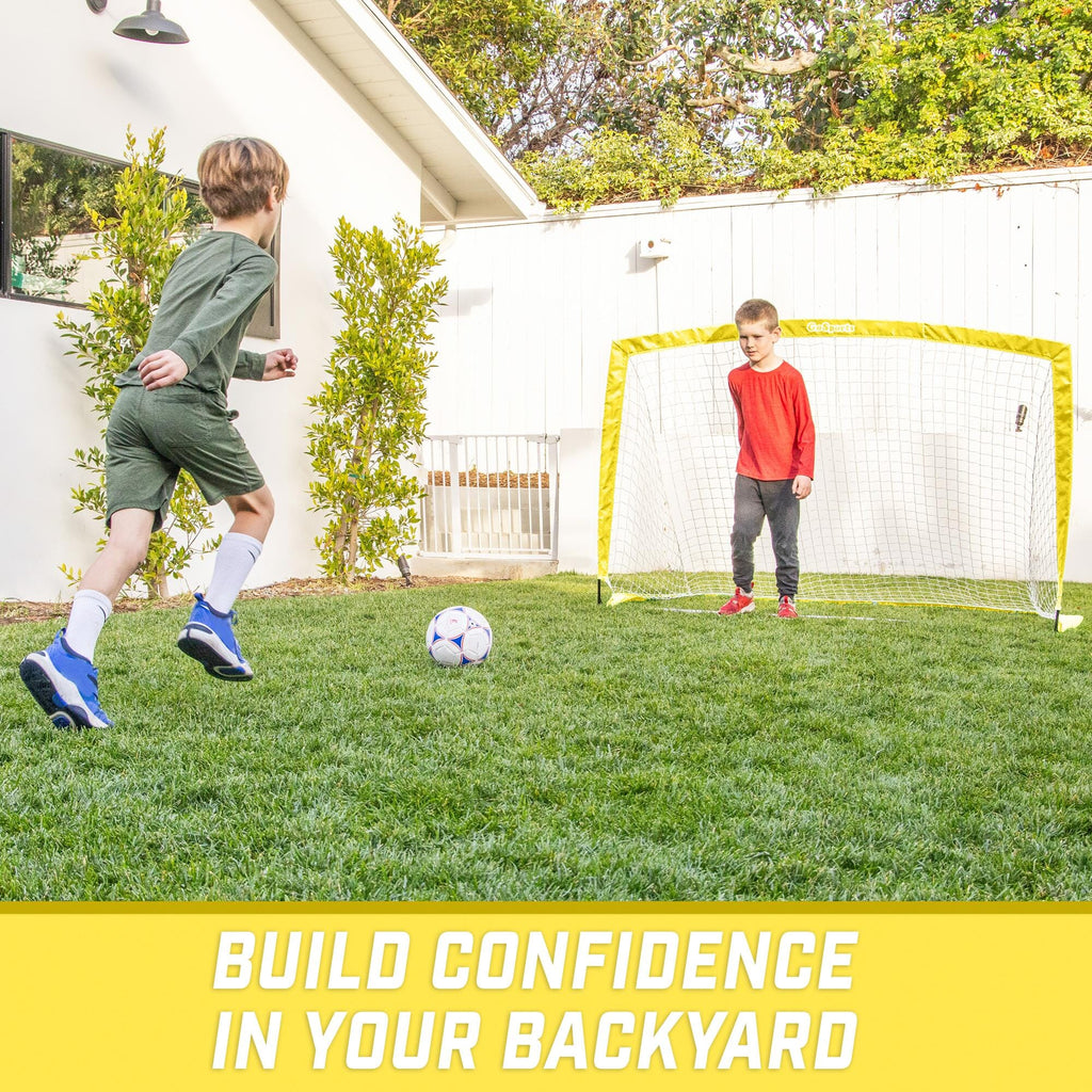 GoSports Team Tone 6 ft x 4 ft Portable Soccer Goal for Kids - Pop Up Net for Backyard - Yellow GoSports 