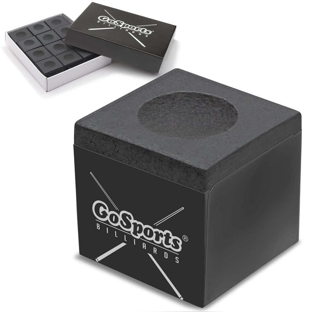 GoSports Premium Pool Cue Chalk Cube - 12 Pack GoSports Black 