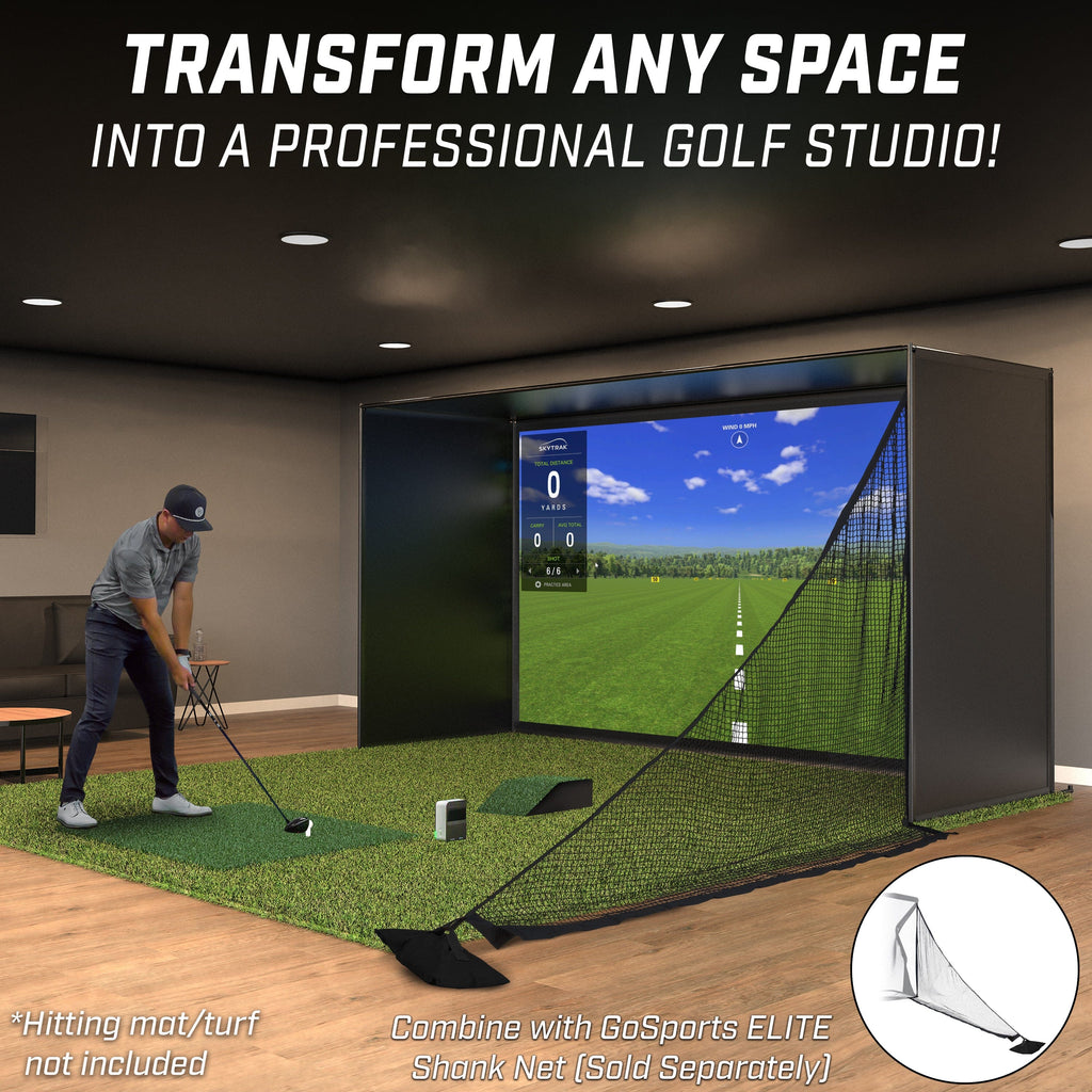 GoSports 14 x 8 ft Golf Simulator Enclosure Net - Complete Set with Frame and HD Impact Screen Kit GoSports 