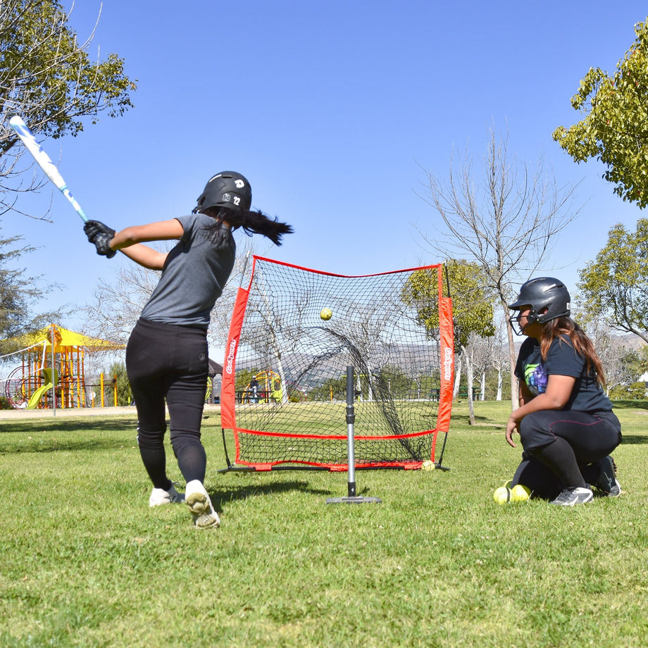 Net Playz Baseball & Softball Practice Hitting & Pitching Net Similar to  Bow Frame, Great for All Skill Levels, Fiberglass Frame, Light Weight