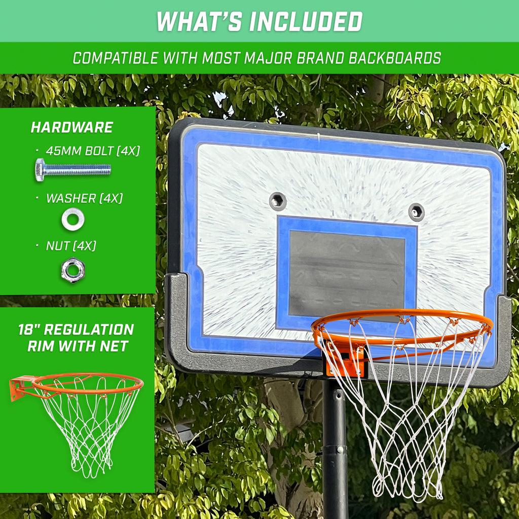 a basketball hoop with a basketball ball on it