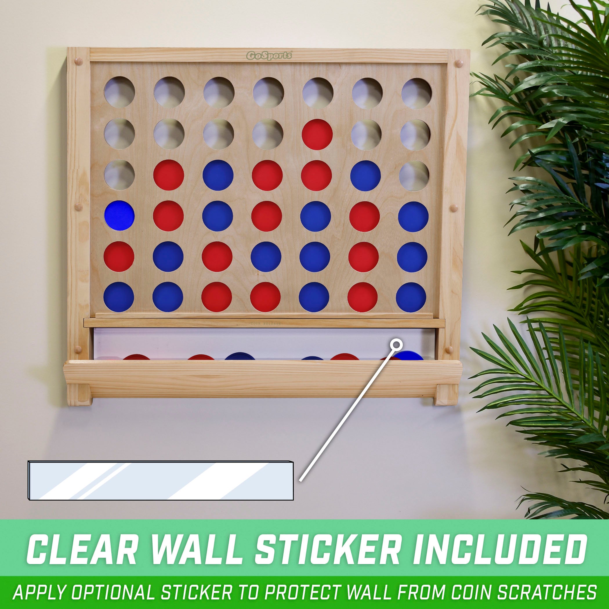 GoSports Wall Mounted 4 in a Row - Natural – PlayGoSports.com