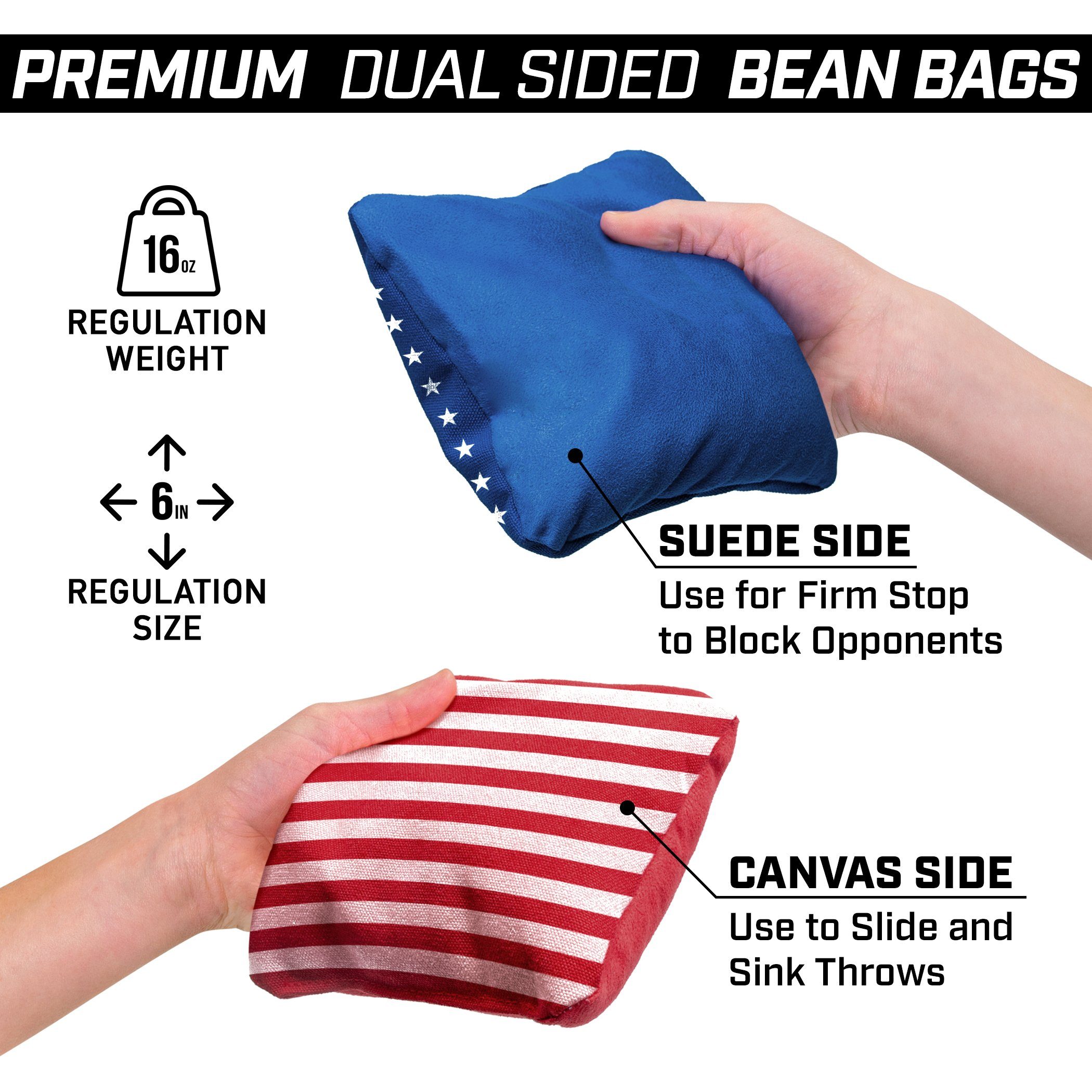GoSports Dual-Sided Cornhole Bean Bags - America – PlayGoSports.com