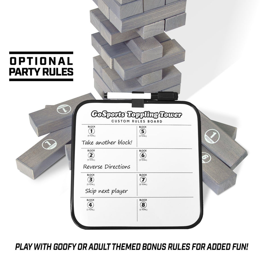 GoSports Large Gray Stain Toppling Tower – PlayGoSports.com